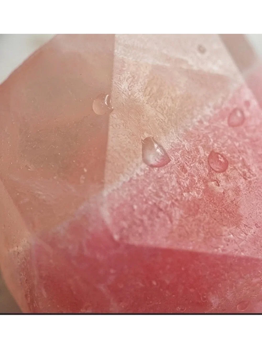 Artisan Rose Quartz Gemstone Soap, Natural Pink Geode Bar